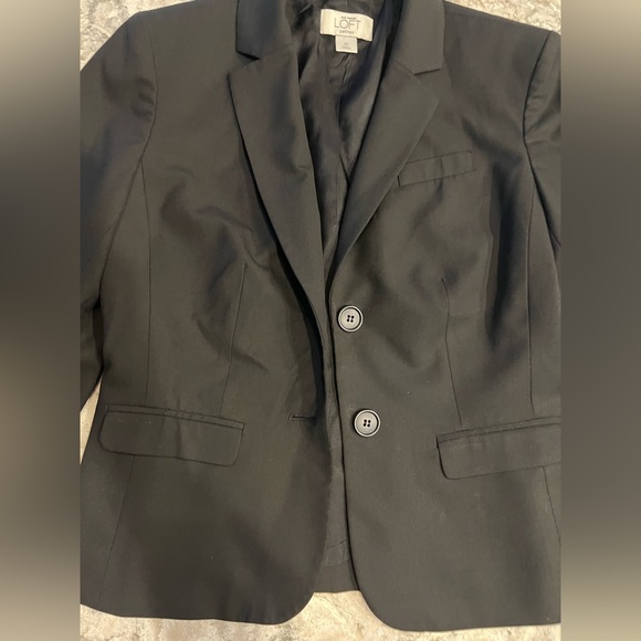 Loft Suit Jacket - Black Petite Size 0 - Picture 3 of 9